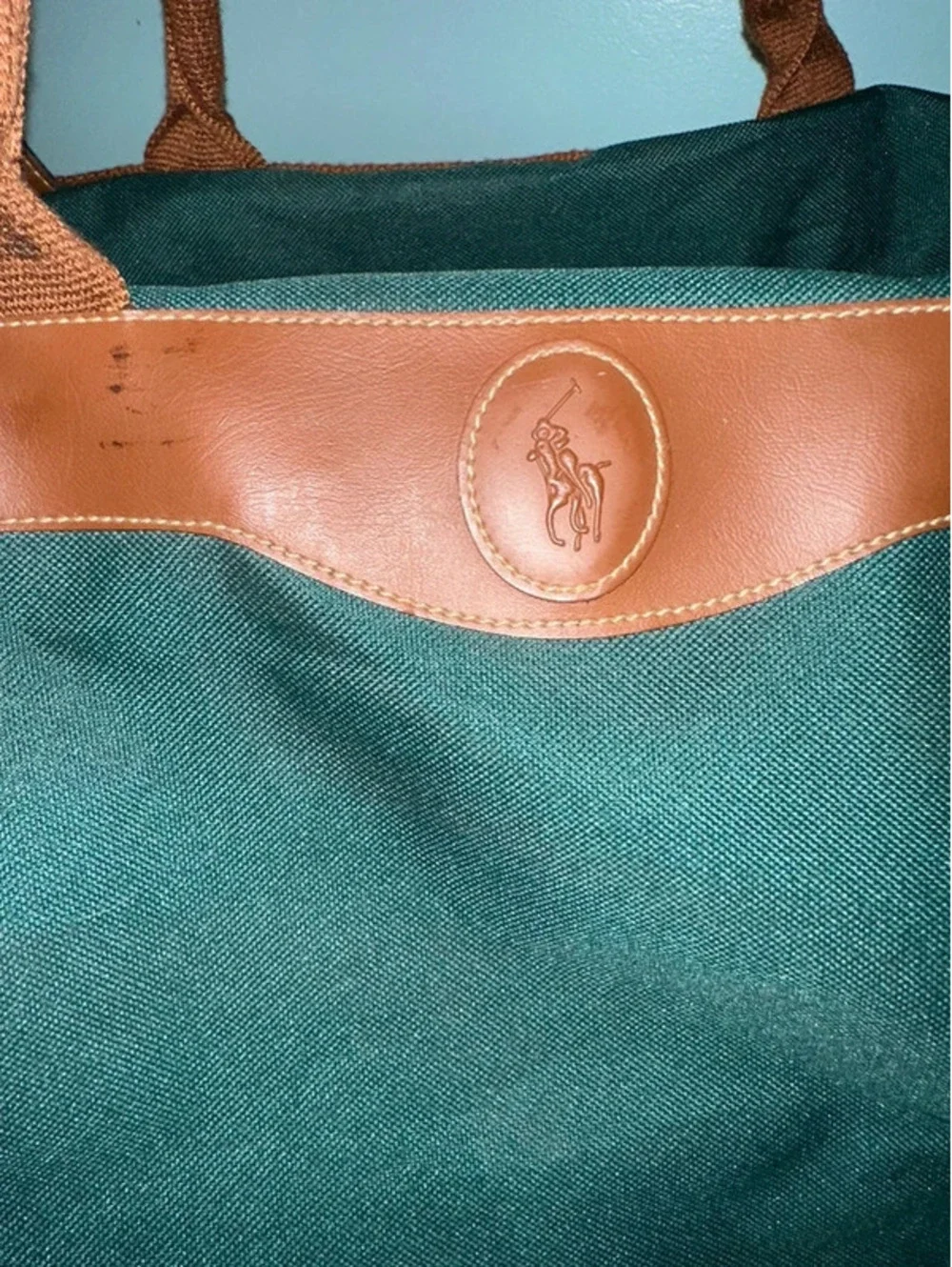 Vintage Ralph Lauren Polo Green 90s Rolling Duffle Bag